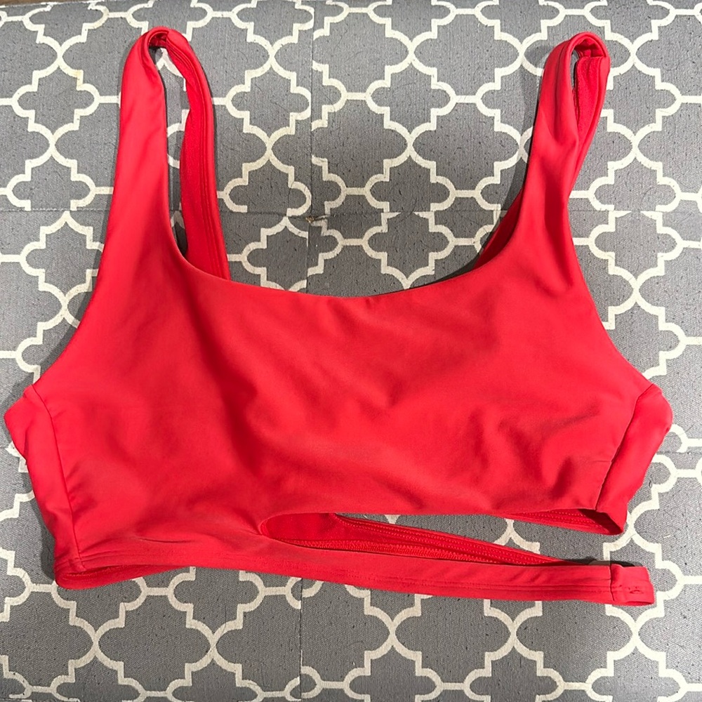Red swim top